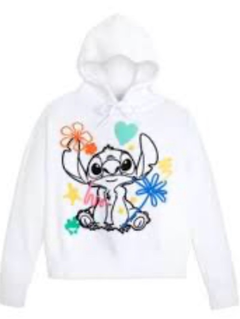 Disney Parks Stitch Crop Doodle Hoodie 1X